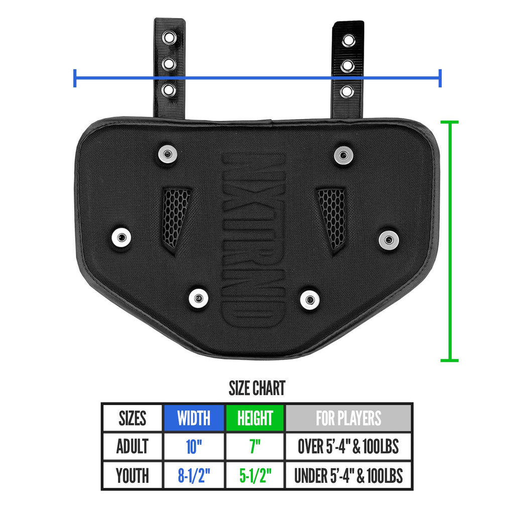 B-PLATE® Football Back Plate Chrome Navy Blue