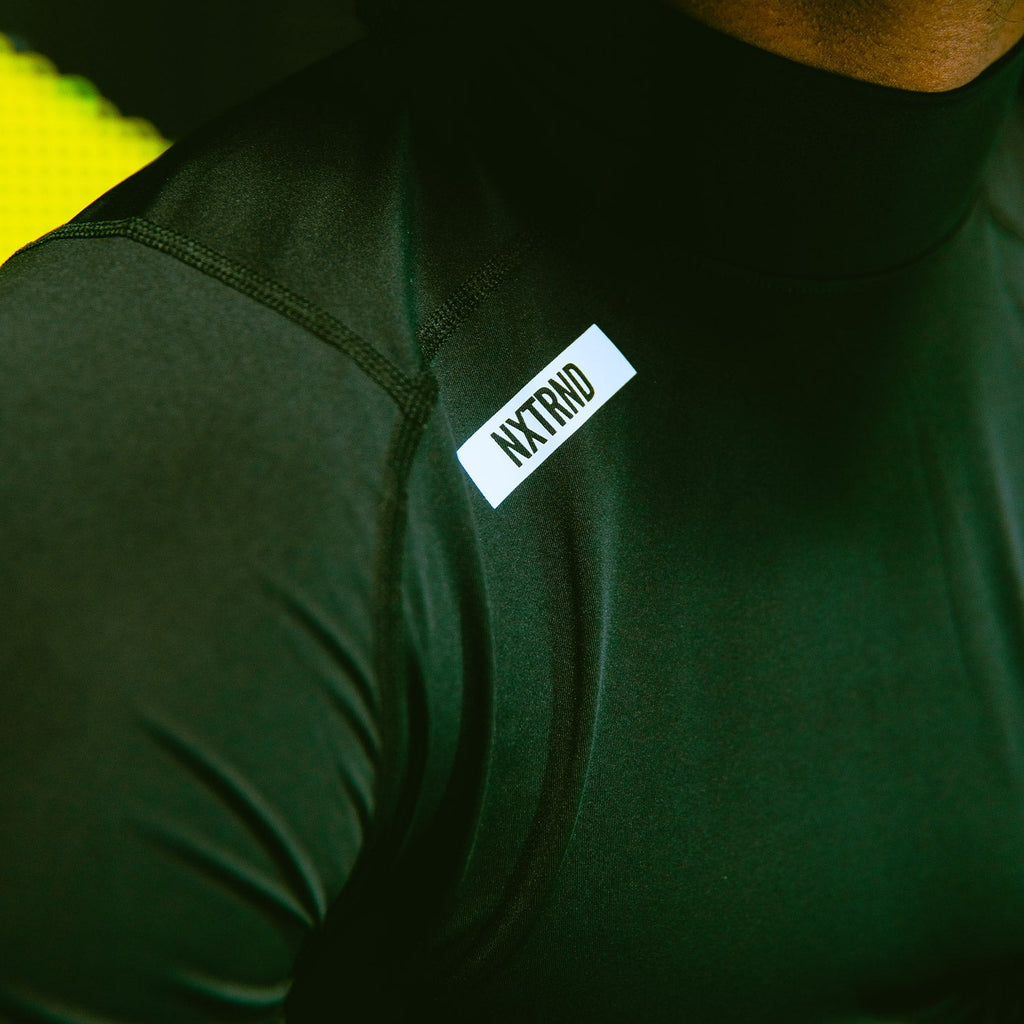 Core Turtleneck Compression Short Sleeve Black