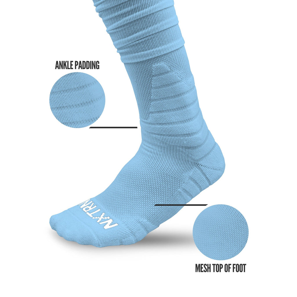 XTD® Scrunch Football Socks Columbia Blue
