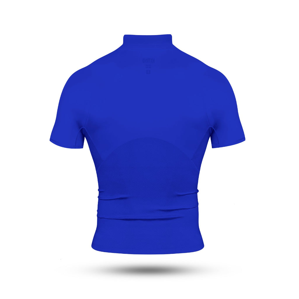 Core Turtleneck Compression Short Sleeve Blue