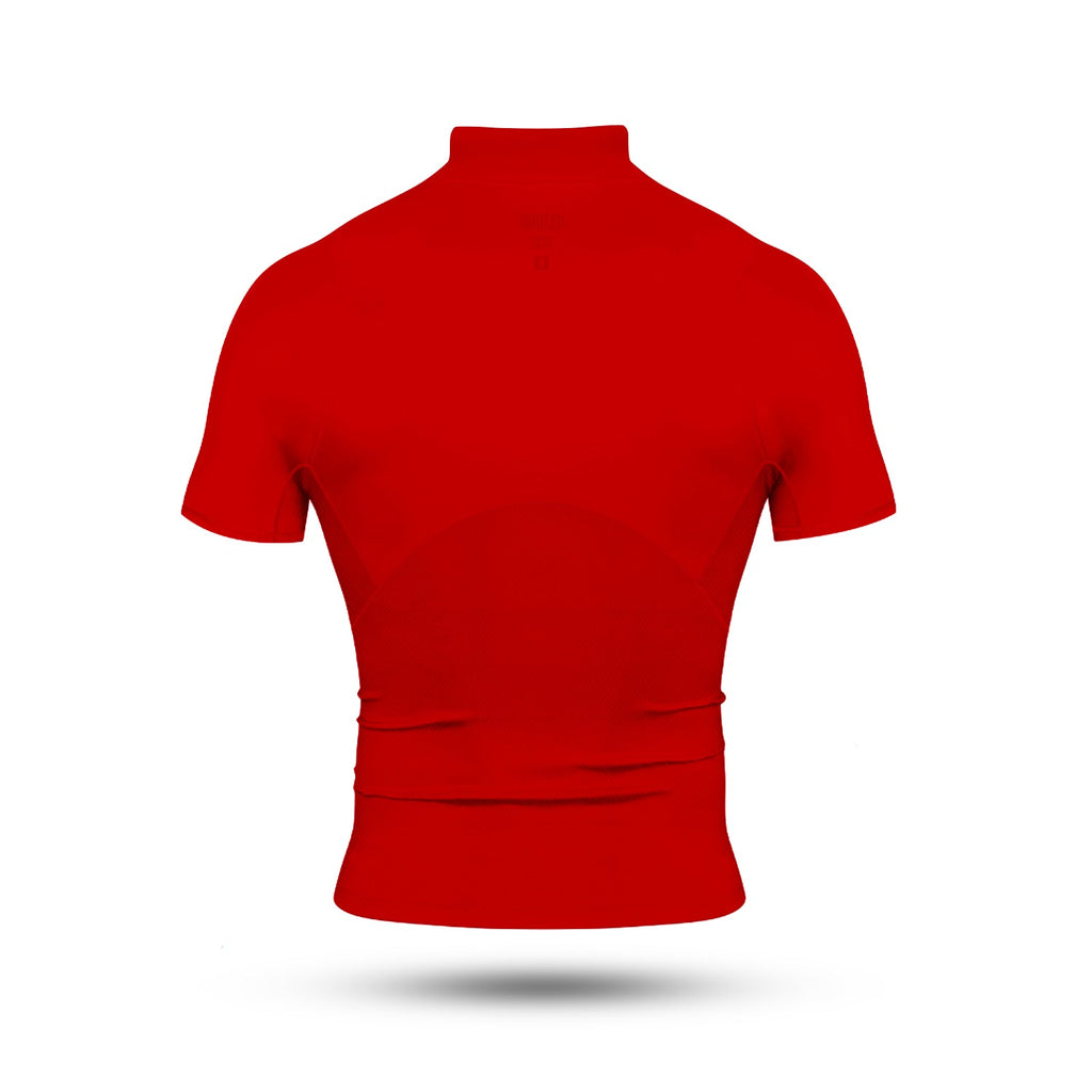 Core Turtleneck Compression Short Sleeve Red