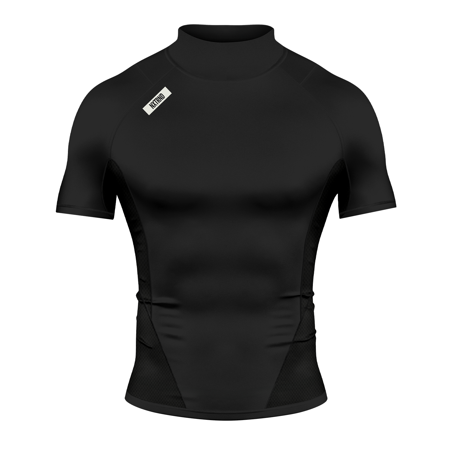 Core Turtleneck Compression Short Sleeve Black