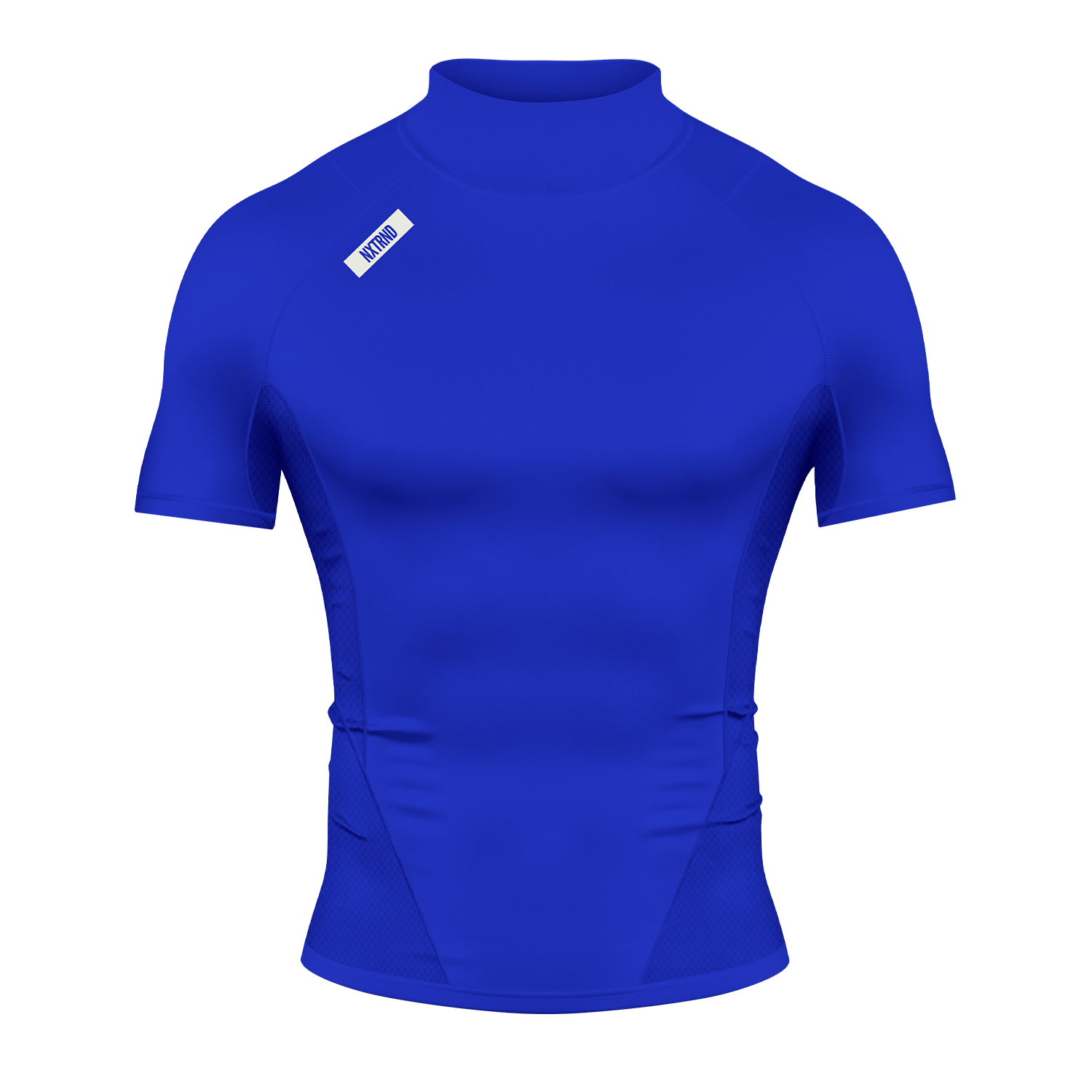 Core Turtleneck Compression Short Sleeve Blue