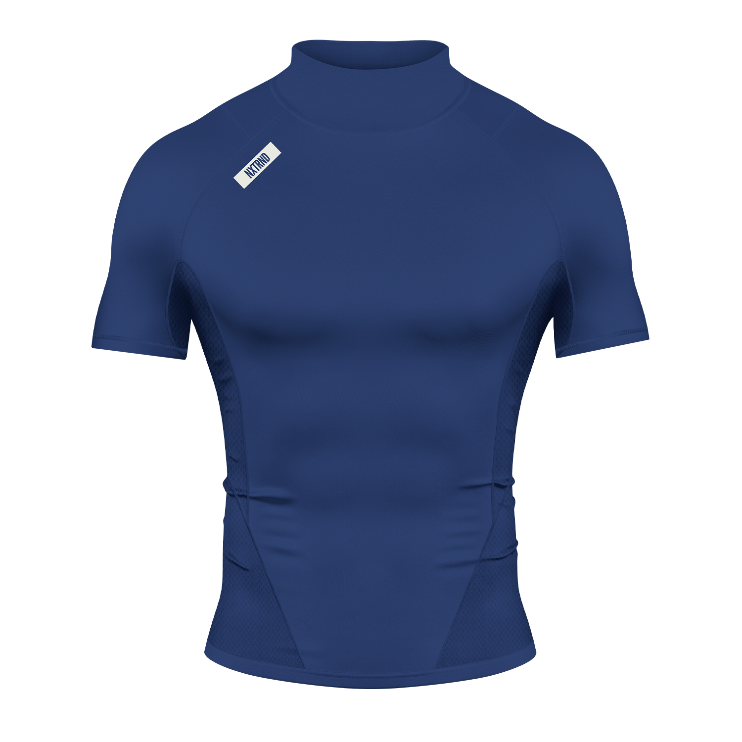Core Turtleneck Compression Short Sleeve Navy Blue