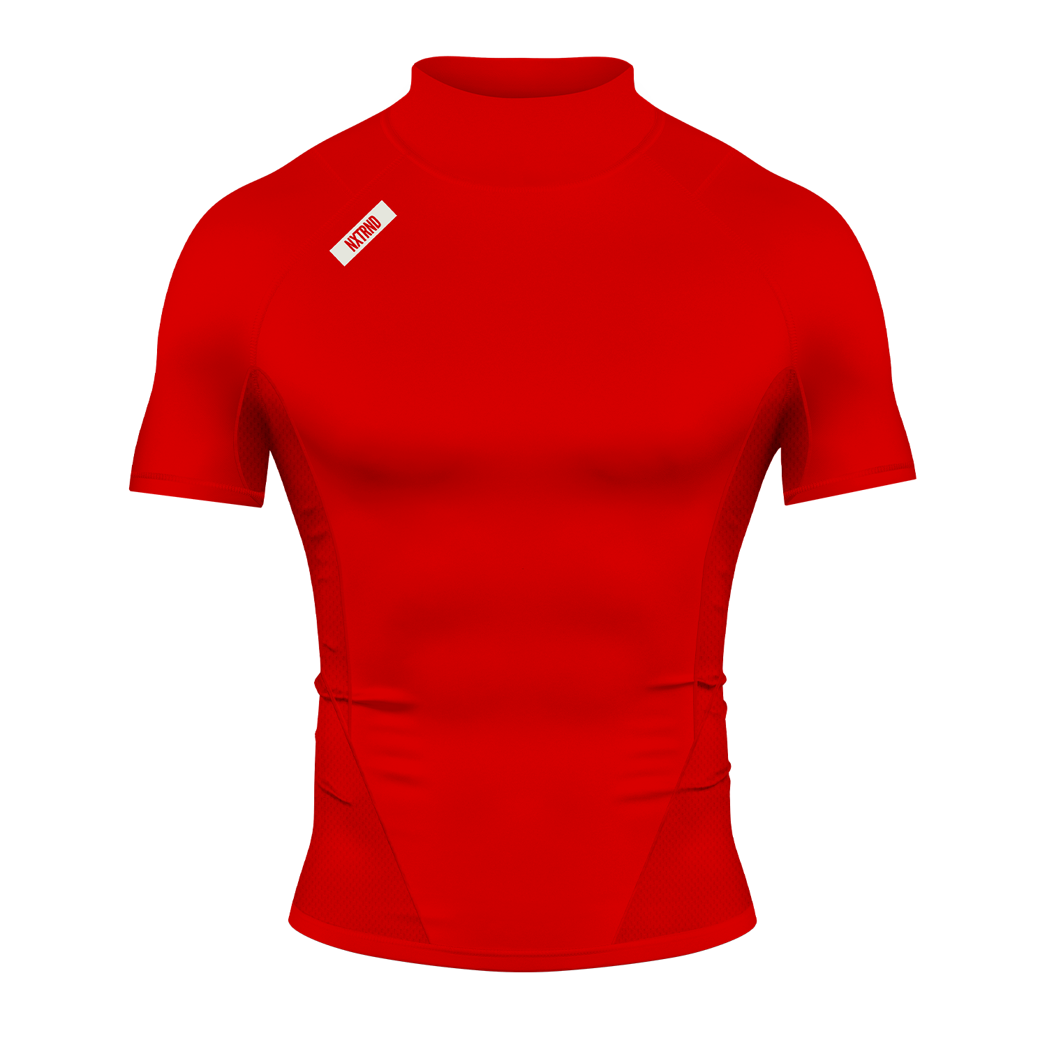 Core Turtleneck Compression Short Sleeve Red