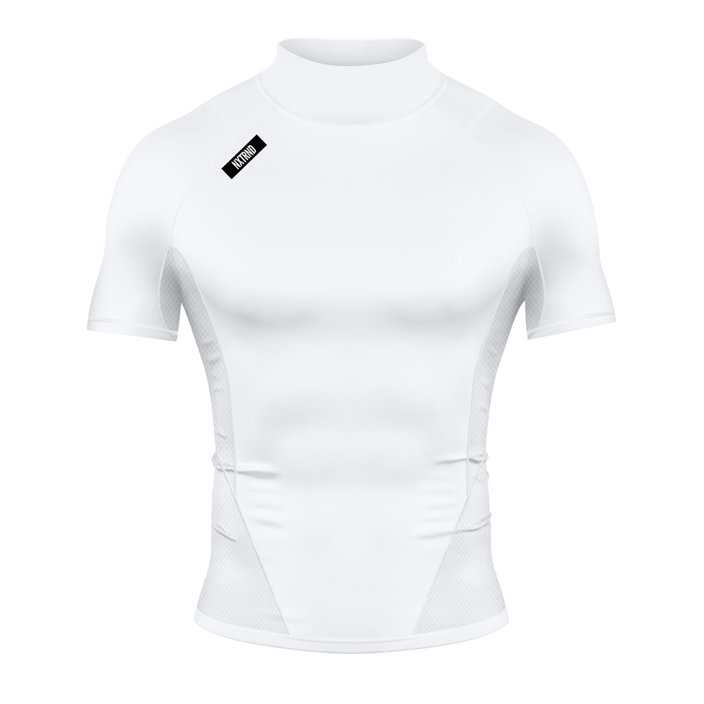 Core Turtleneck Compression Short Sleeve White