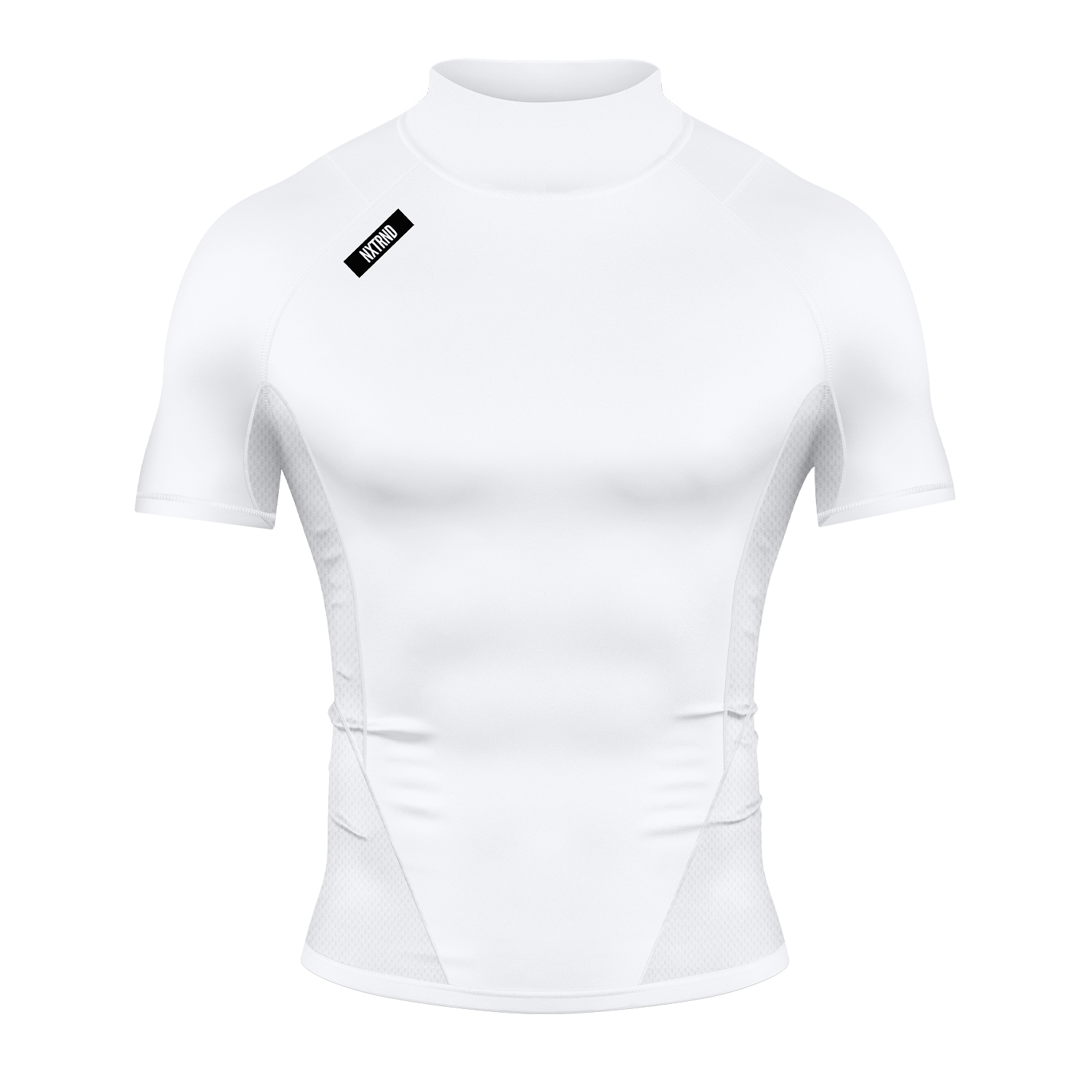 Core Turtleneck Compression Short Sleeve White