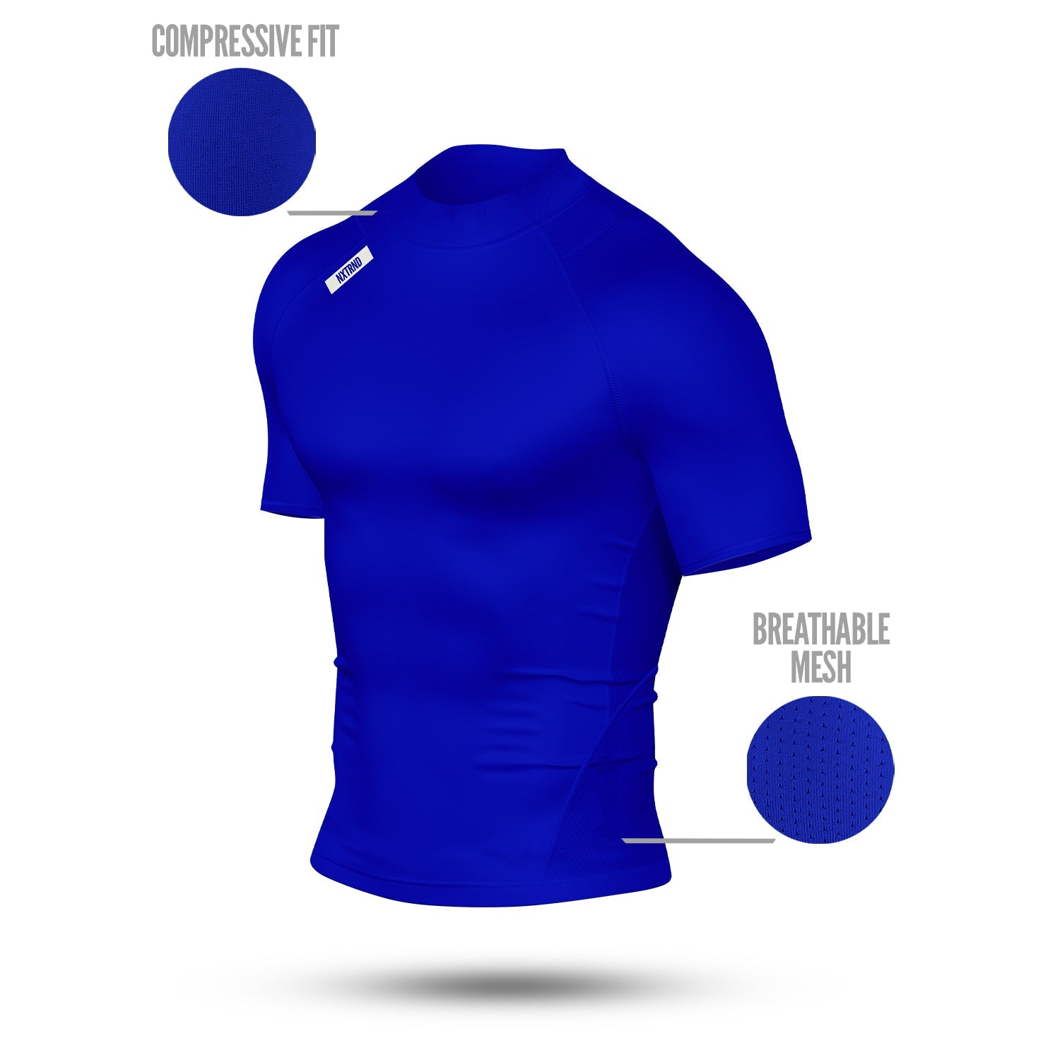 Core Turtleneck Compression Short Sleeve Blue