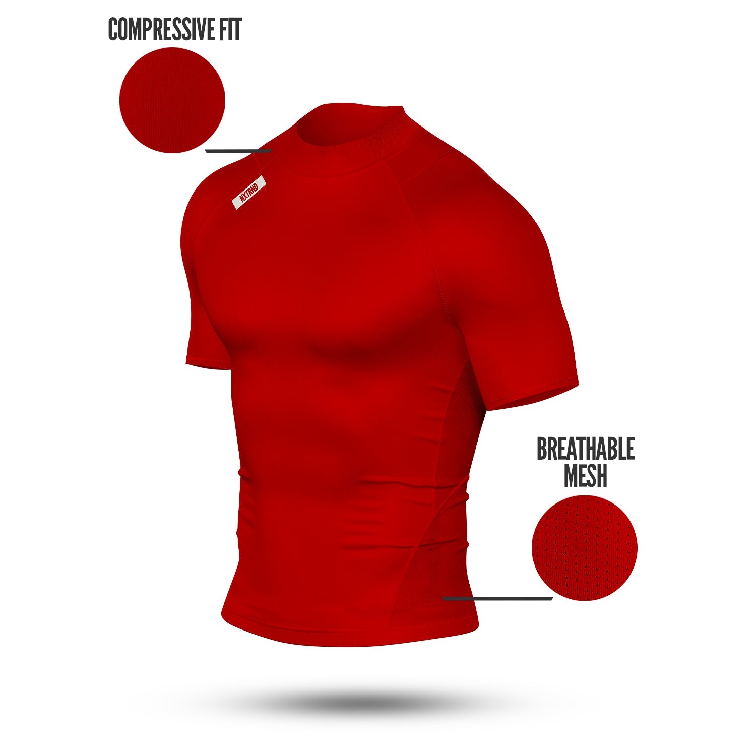 Core Turtleneck Compression Short Sleeve Red