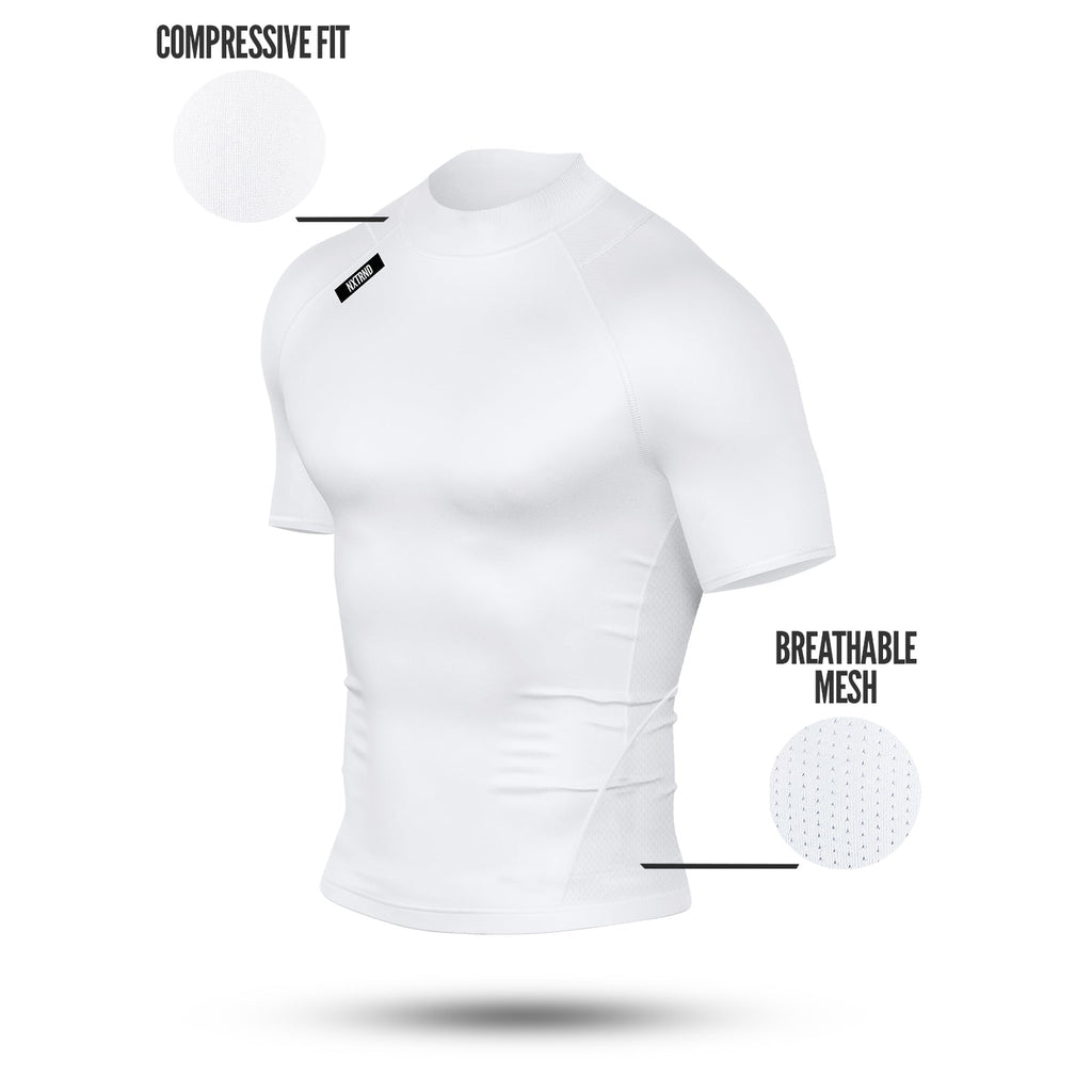 Core Turtleneck Compression Short Sleeve White