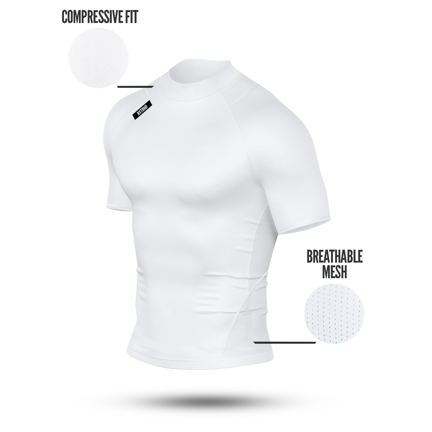 Core Turtleneck Compression Short Sleeve White