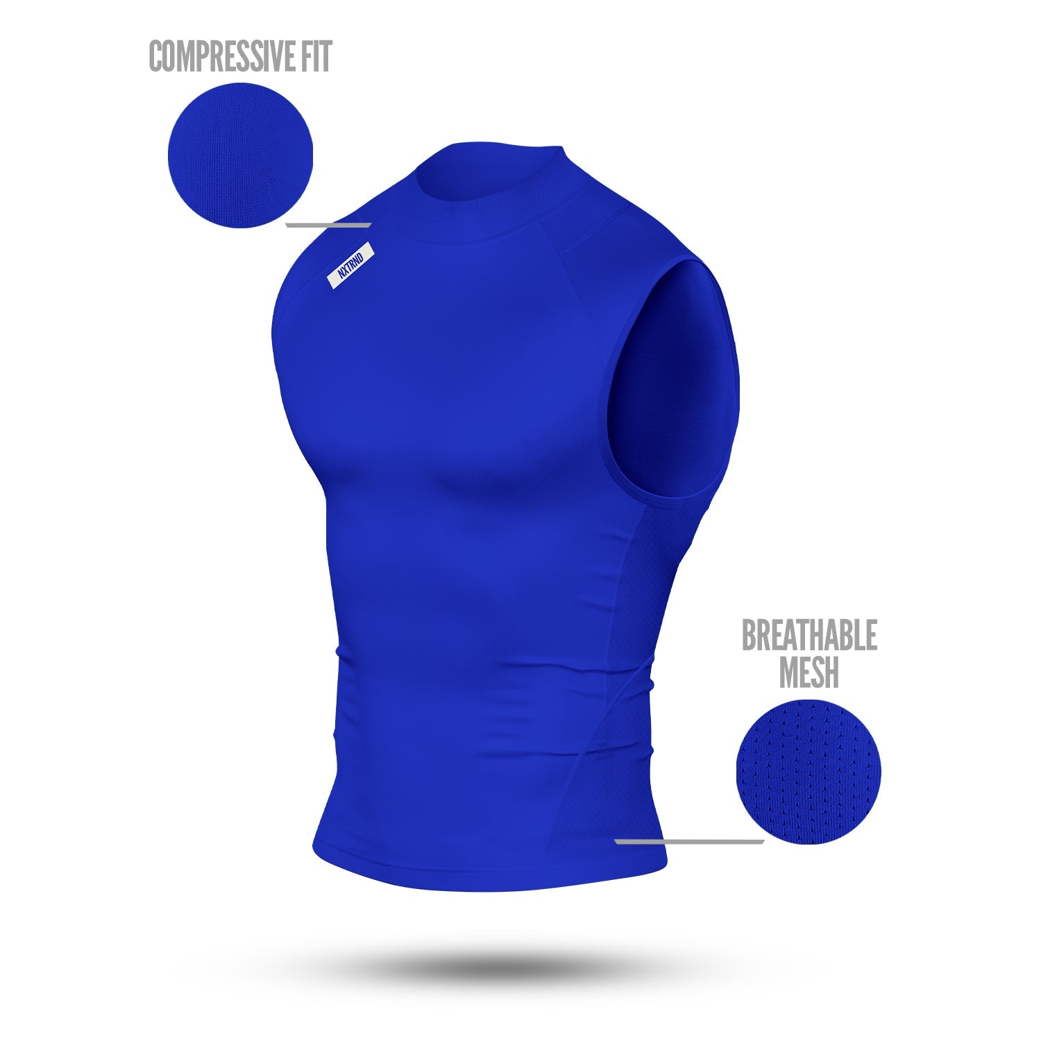 Core Turtleneck Compression Sleeveless Blue