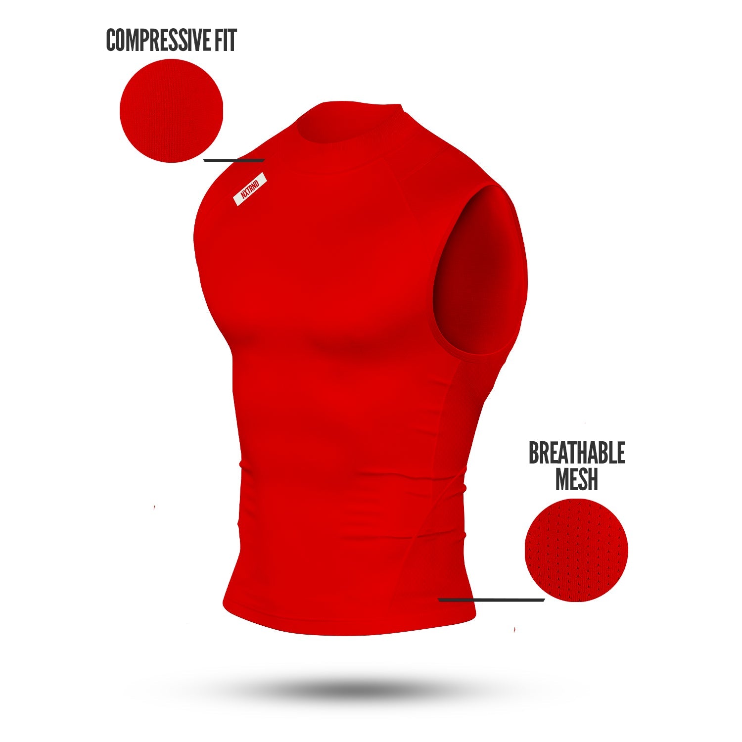 Core Turtleneck Compression Sleeveless Red