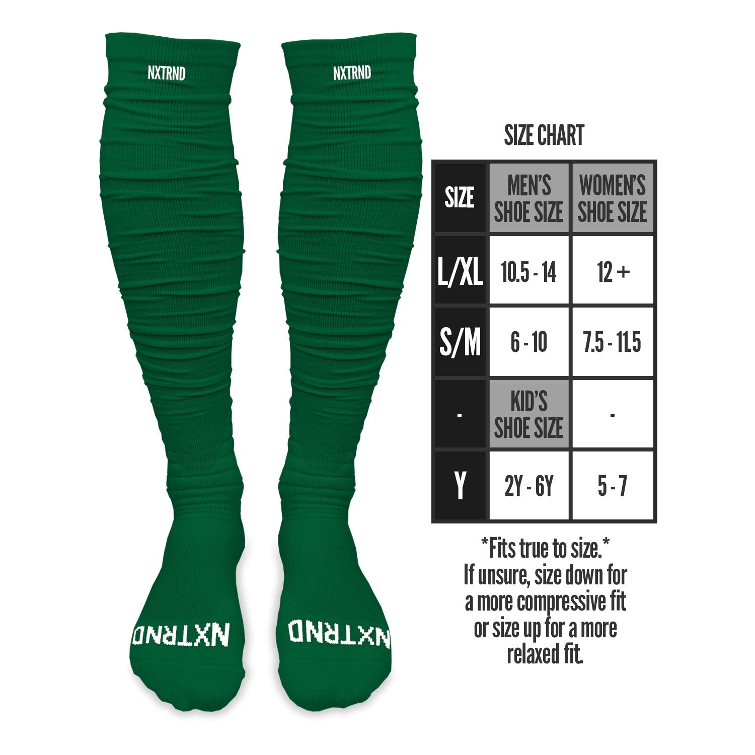 XTD® Scrunch Football Socks Green