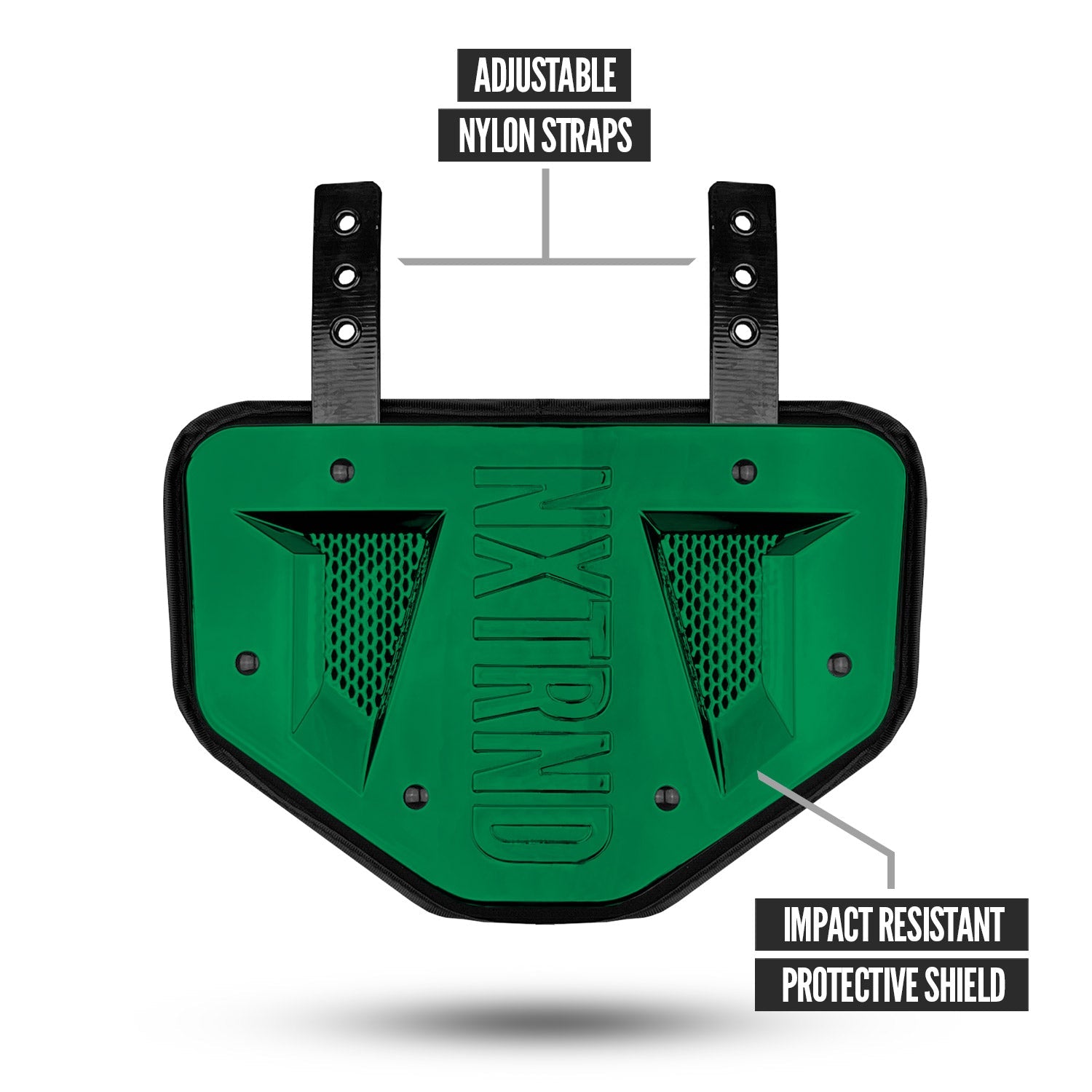 B-PLATE® Football Back Plate Chrome Dark Green