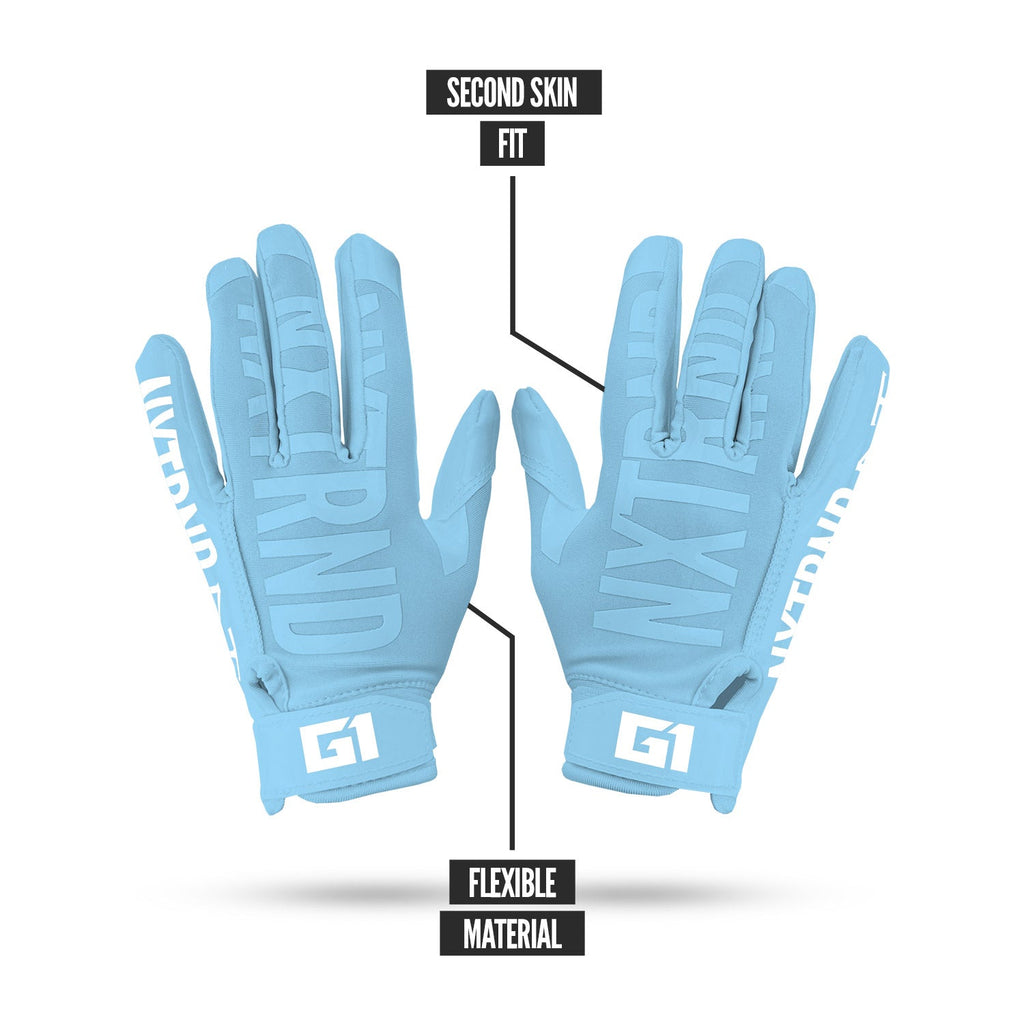 G1® Youth Football Gloves Columbia Blue