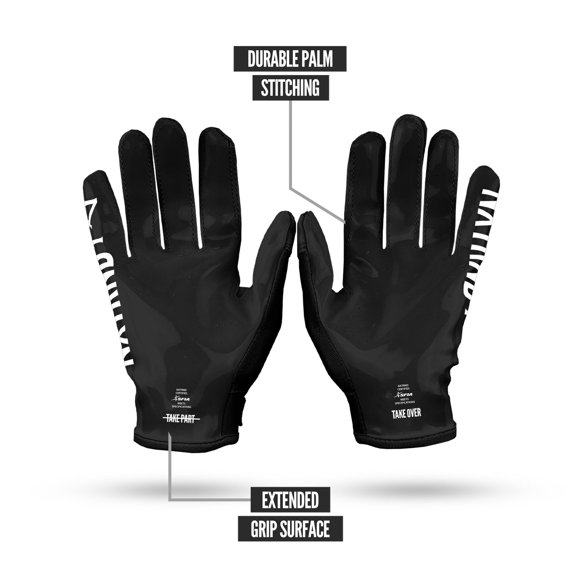 G1® Youth Football Gloves Black