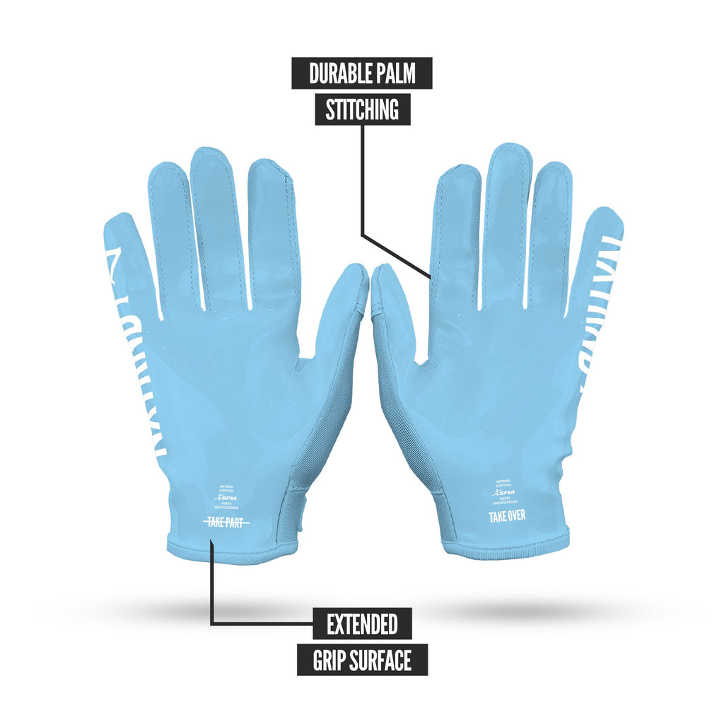 G1® Youth Football Gloves Columbia Blue