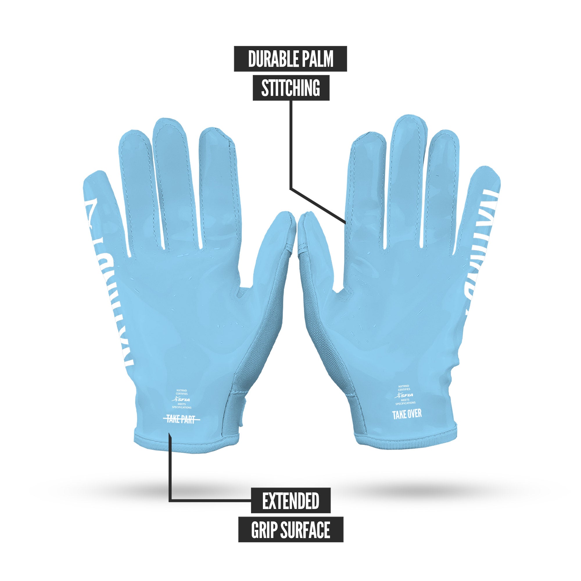 G1® Youth Football Gloves Columbia Blue