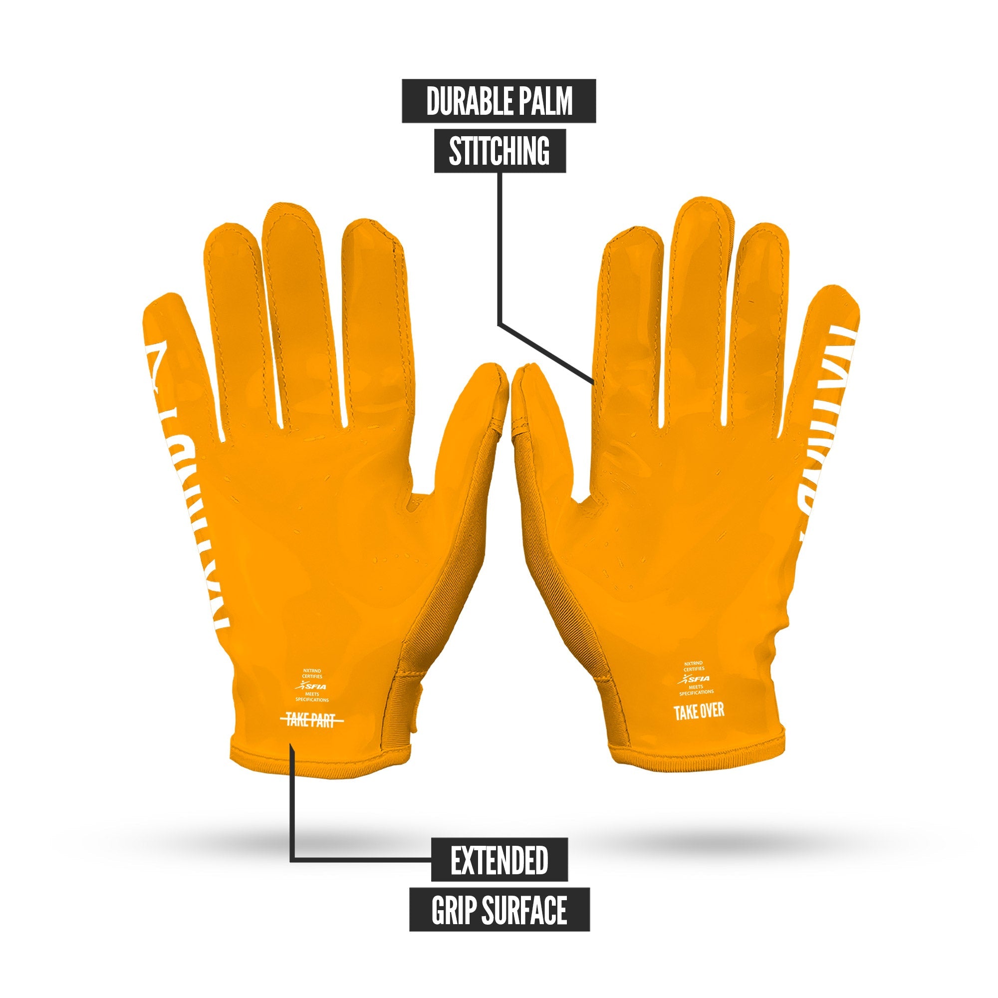 G1® Youth Football Gloves Yellow
