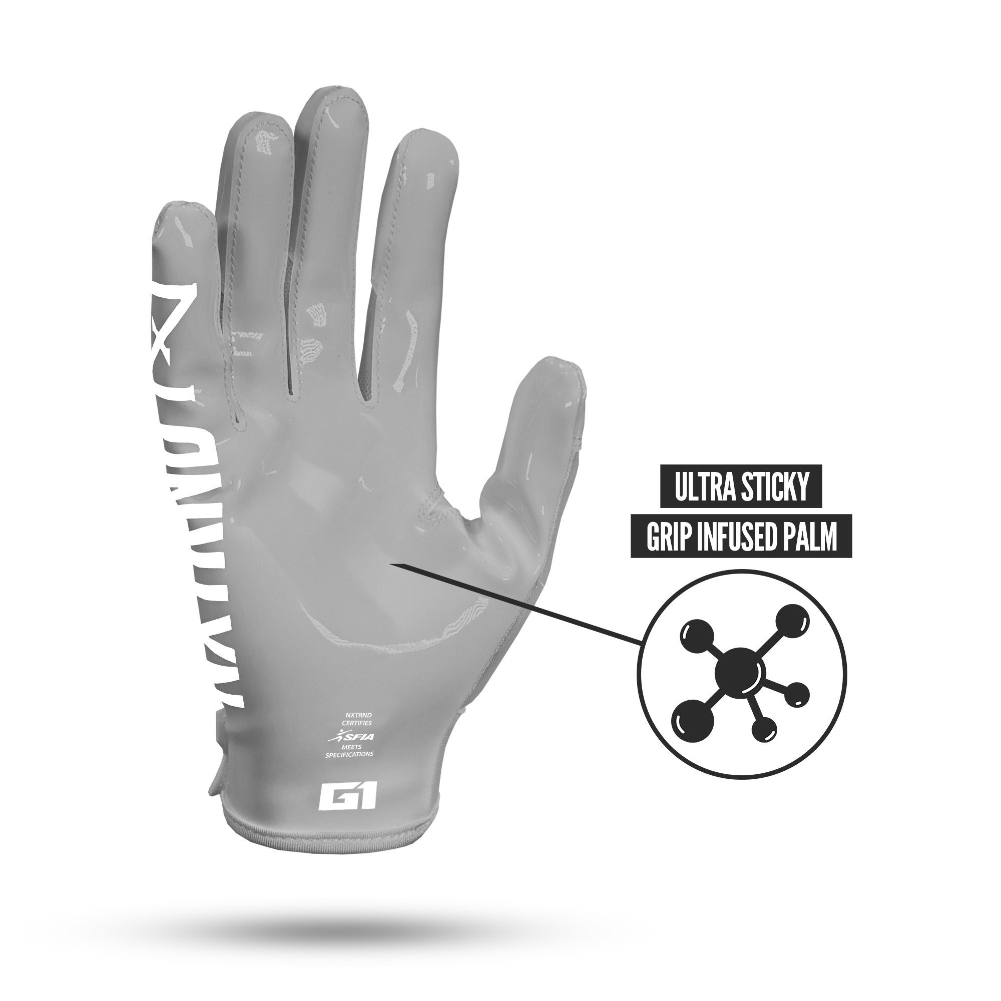 G1® Pro Football Gloves Grey