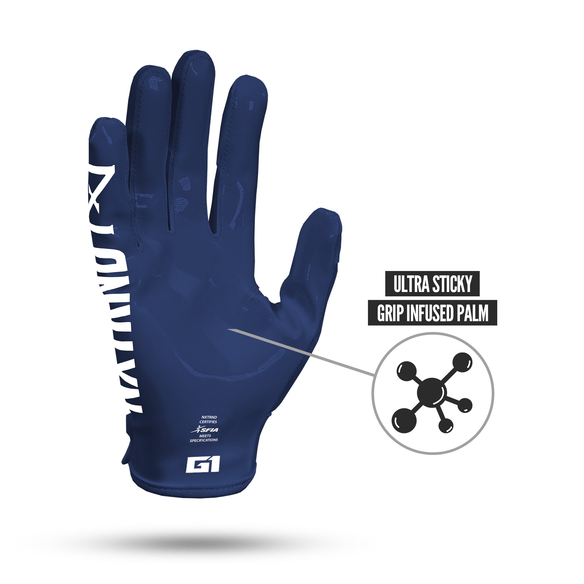 G1® Pro Football Gloves Navy Blue