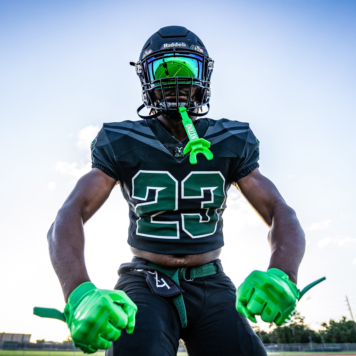 G1® Youth Football Gloves Green