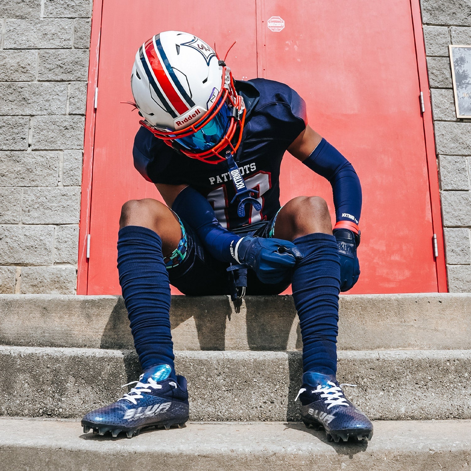 XTD® Scrunch Football Socks Navy Blue