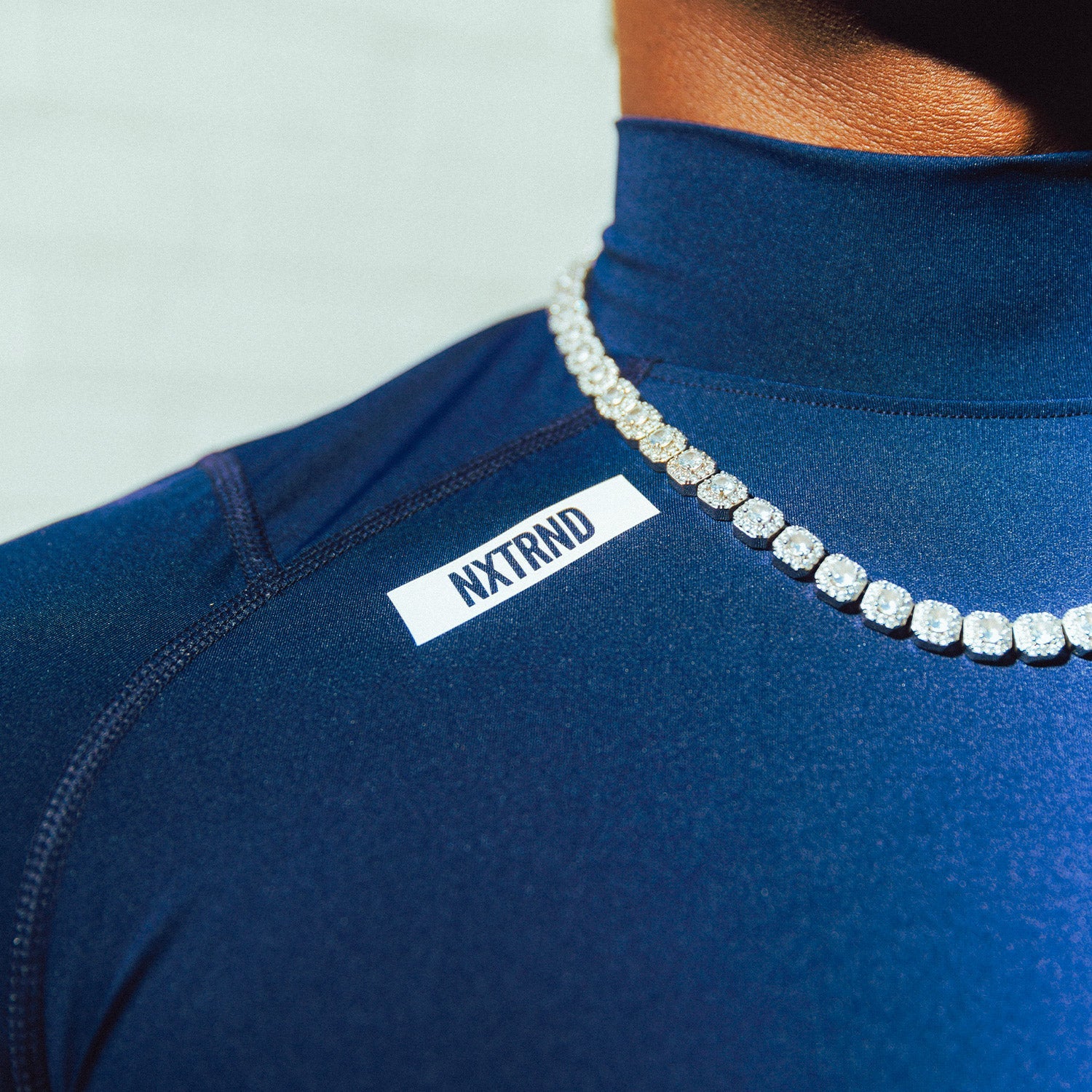 Core Turtleneck Compression Short Sleeve Navy Blue