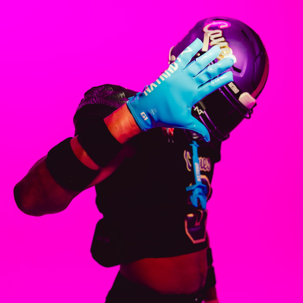 G1® Pro Football Gloves Neon Blue