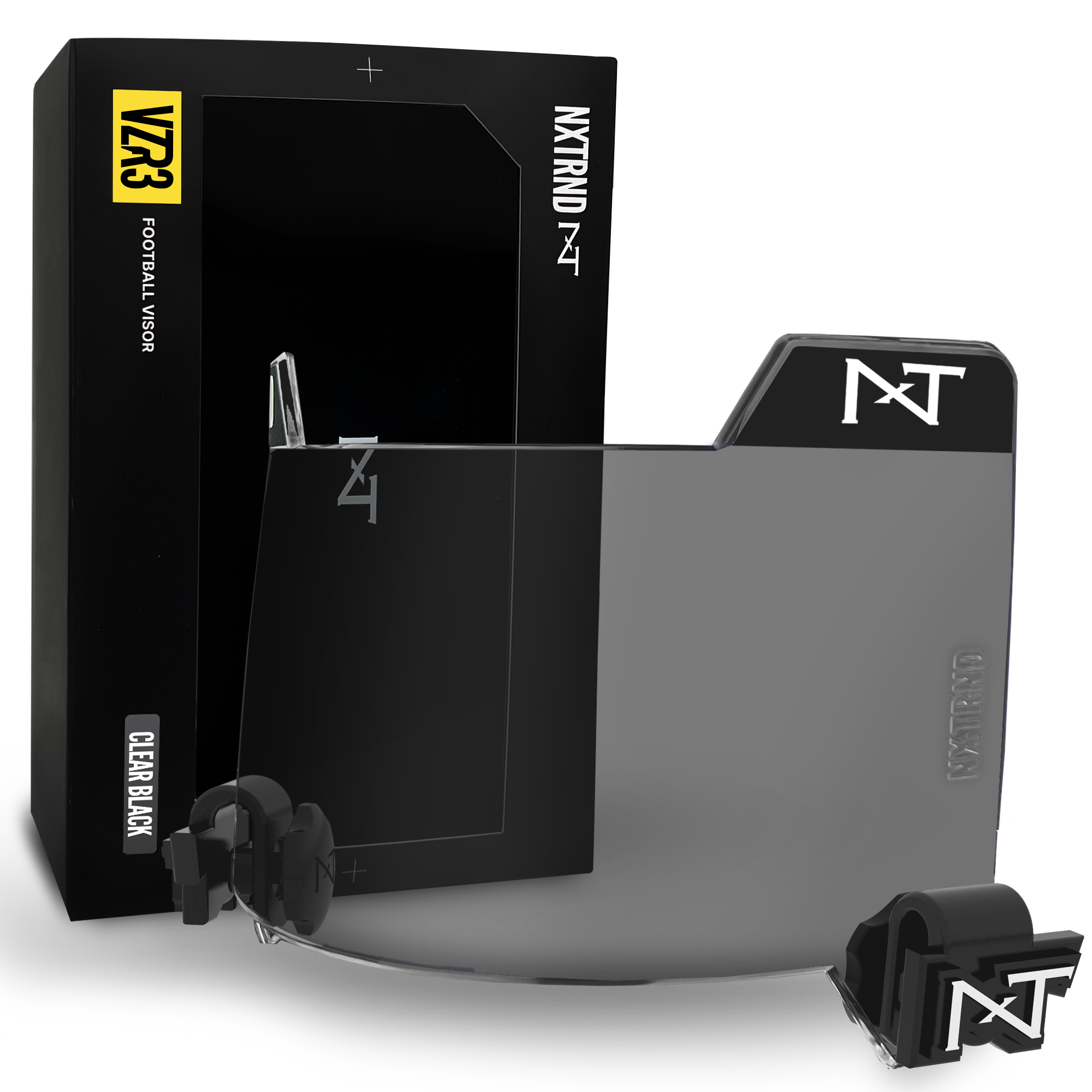 VZR3® Football Visor Clear Black