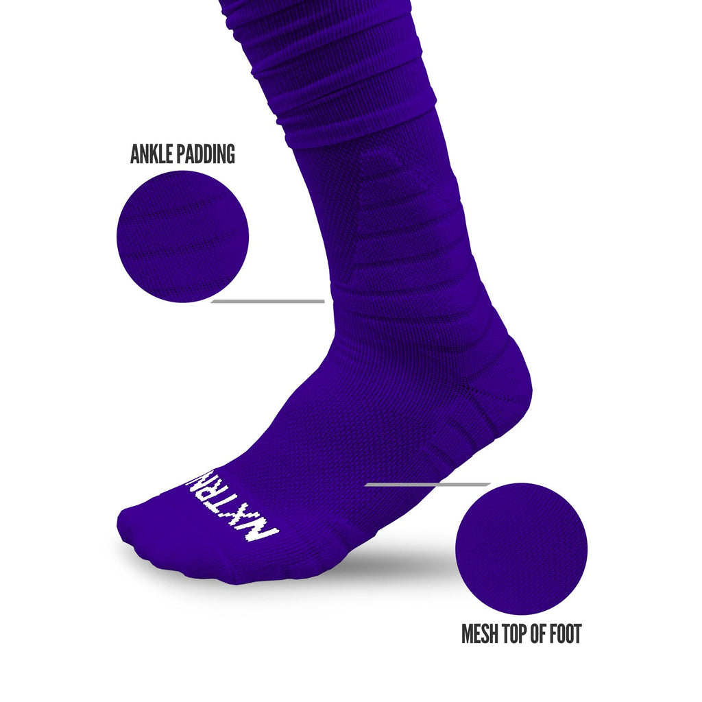 XTD® Scrunch Football Socks Purple