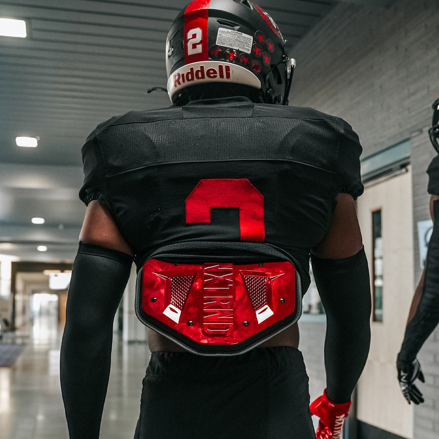 B-PLATE® Football Back Plate Chrome Red