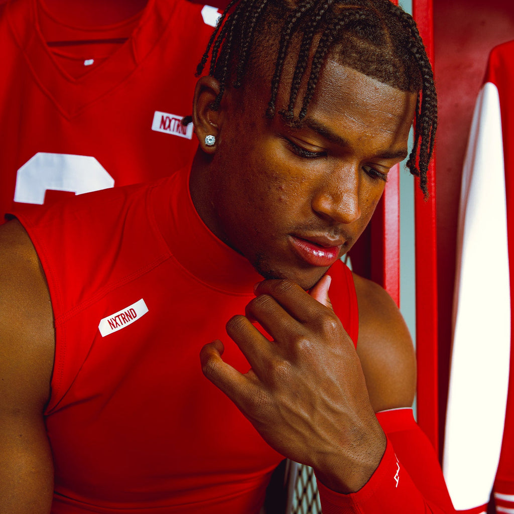 Core Turtleneck Compression Sleeveless Red