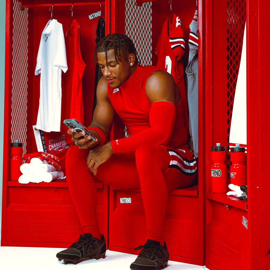 Core Turtleneck Compression Sleeveless Red