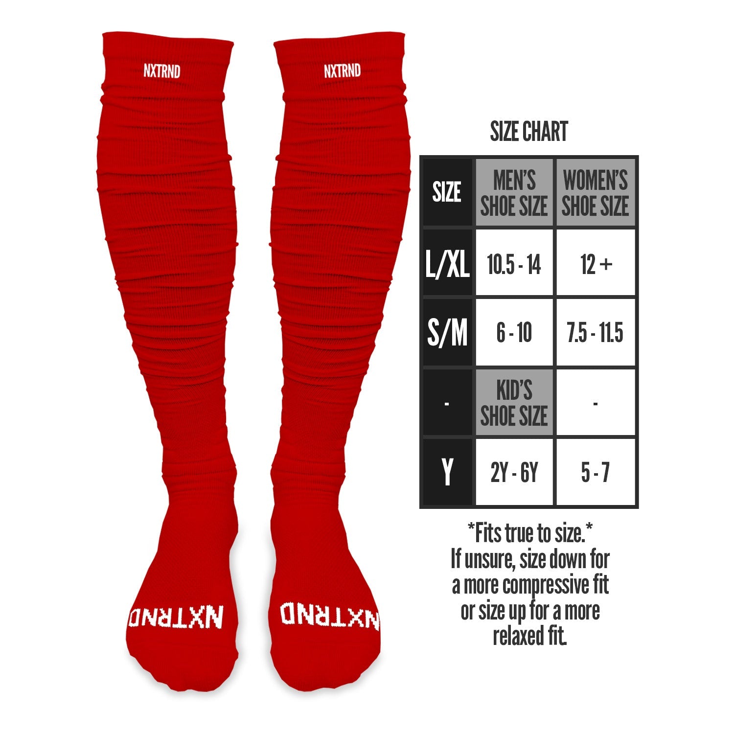 XTD® Scrunch Football Socks Red