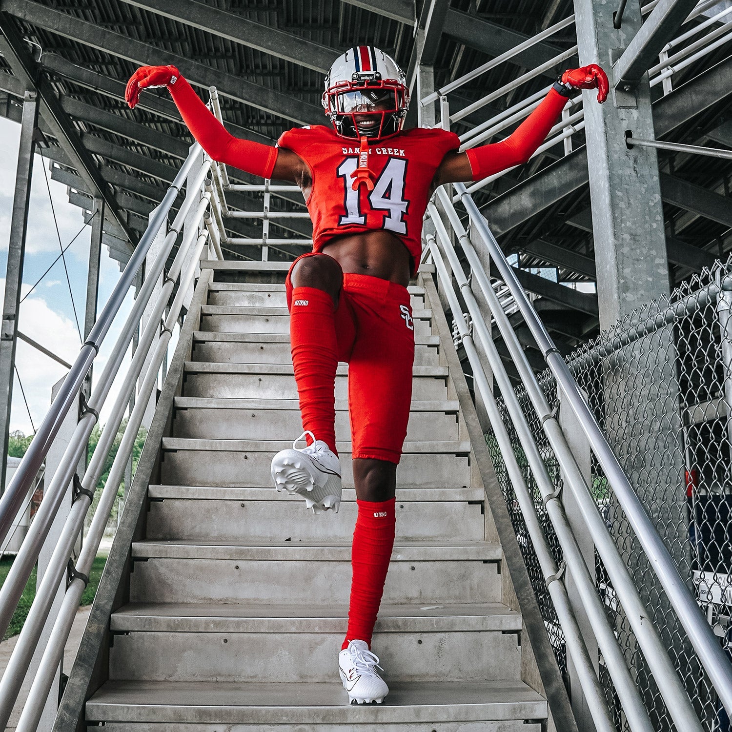 XTD® Scrunch Football Socks Red
