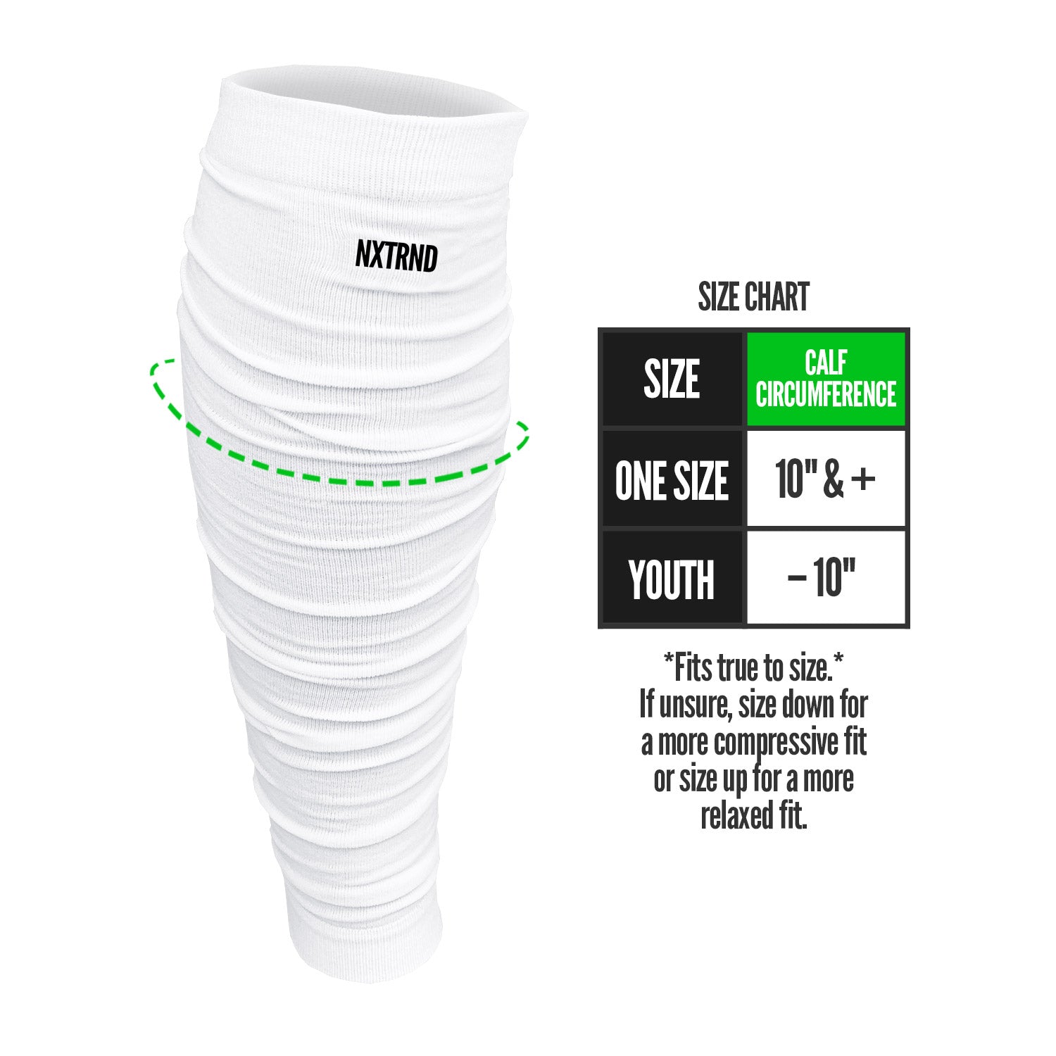 Scrunch Football Leg Sleeves White