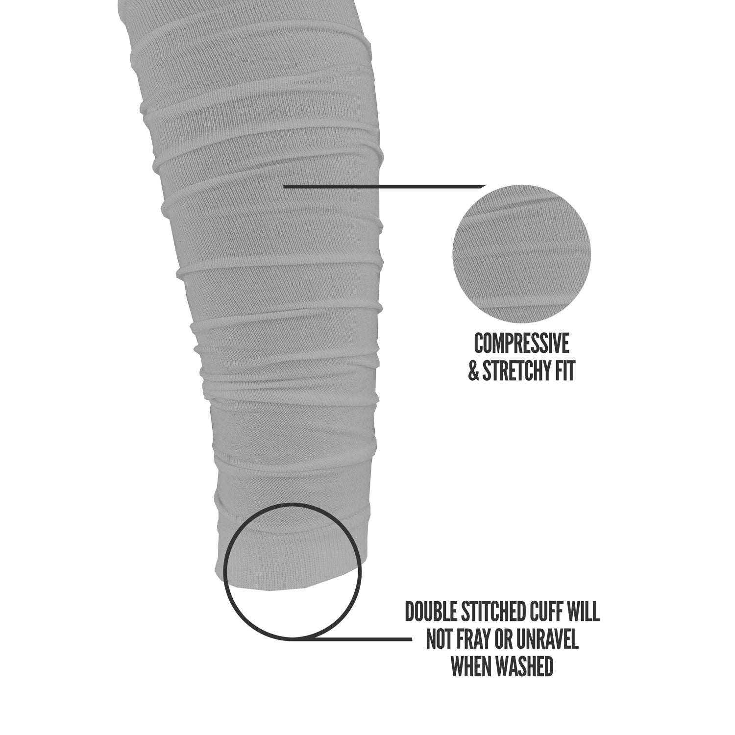 Scrunch Football Leg Sleeves Light Grey