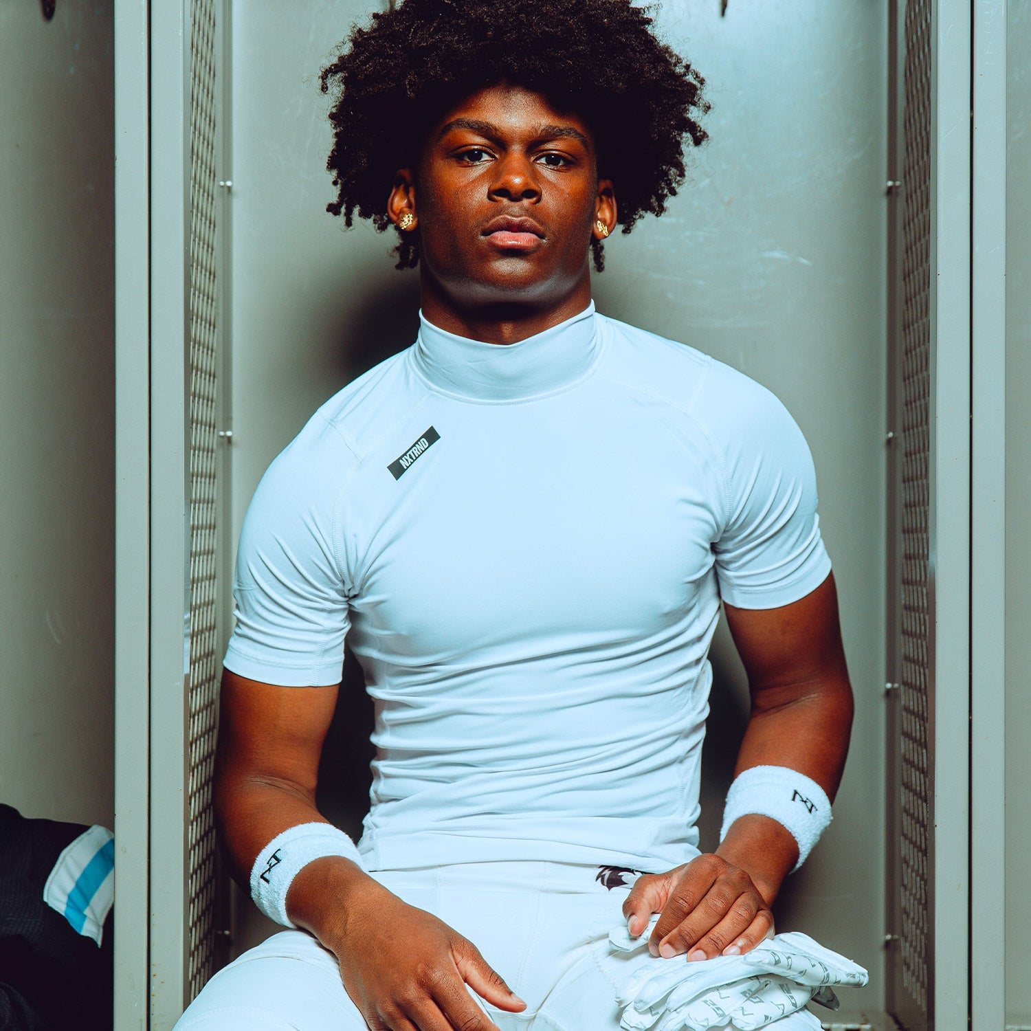 Core Turtleneck Compression Short Sleeve White