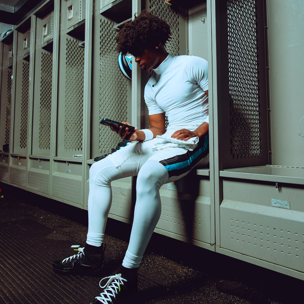 Core Turtleneck Compression Short Sleeve White